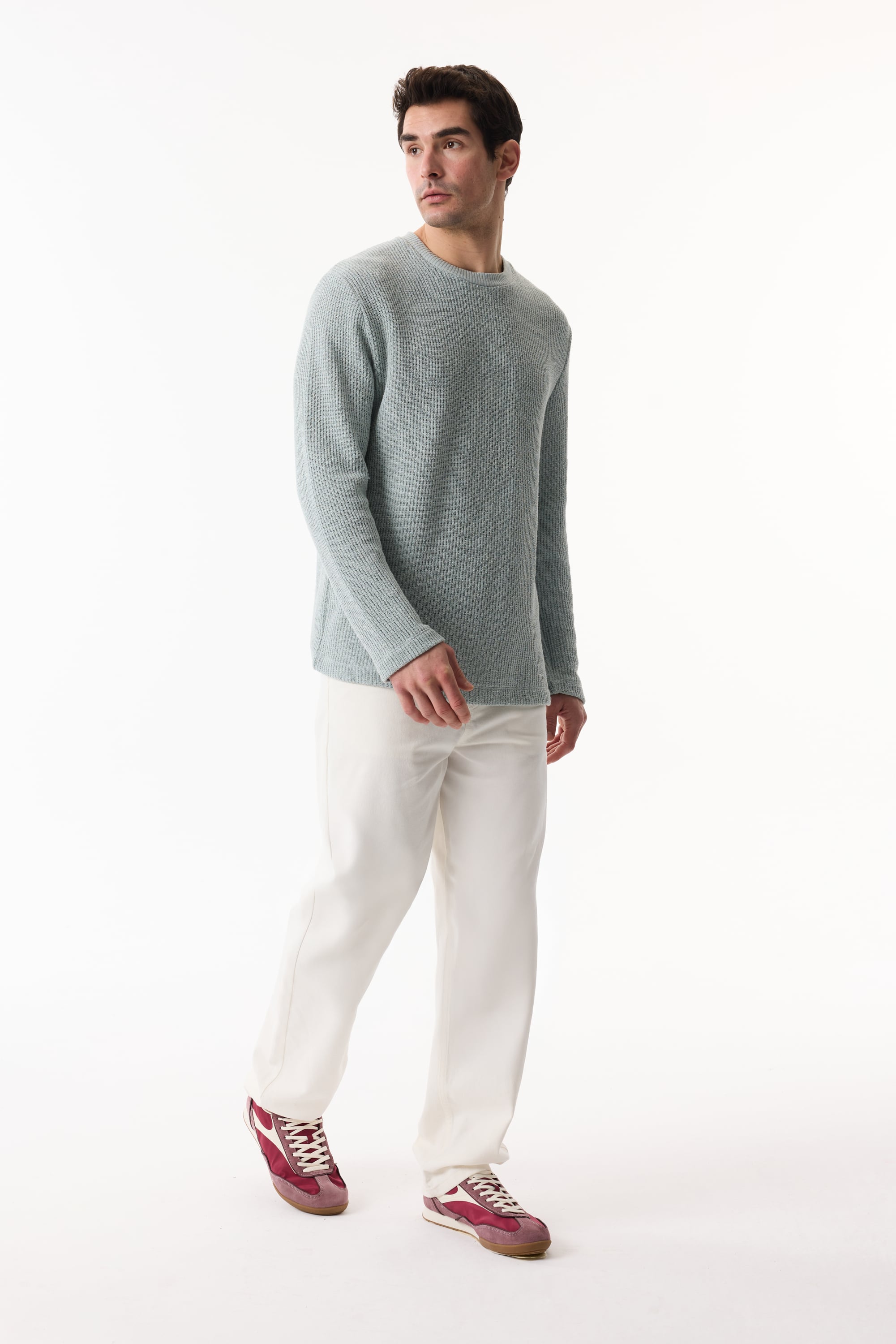 BİSİKLET YAKA FİTİLLİ SWEATSHIRT