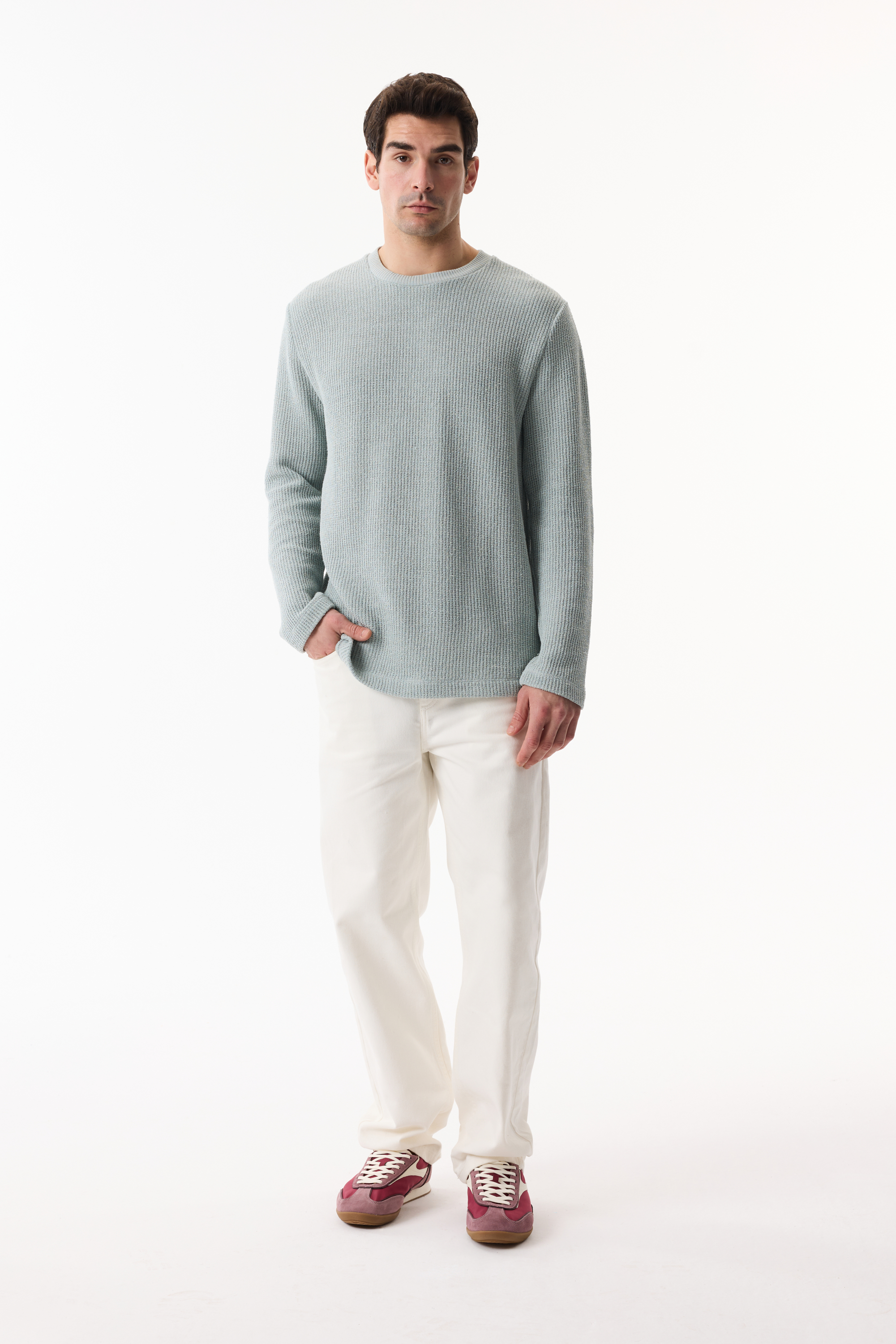 BİSİKLET YAKA FİTİLLİ SWEATSHIRT