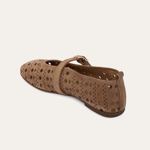  KEMERLİ FİLE GÖRÜNÜMLÜ SÜET BABET