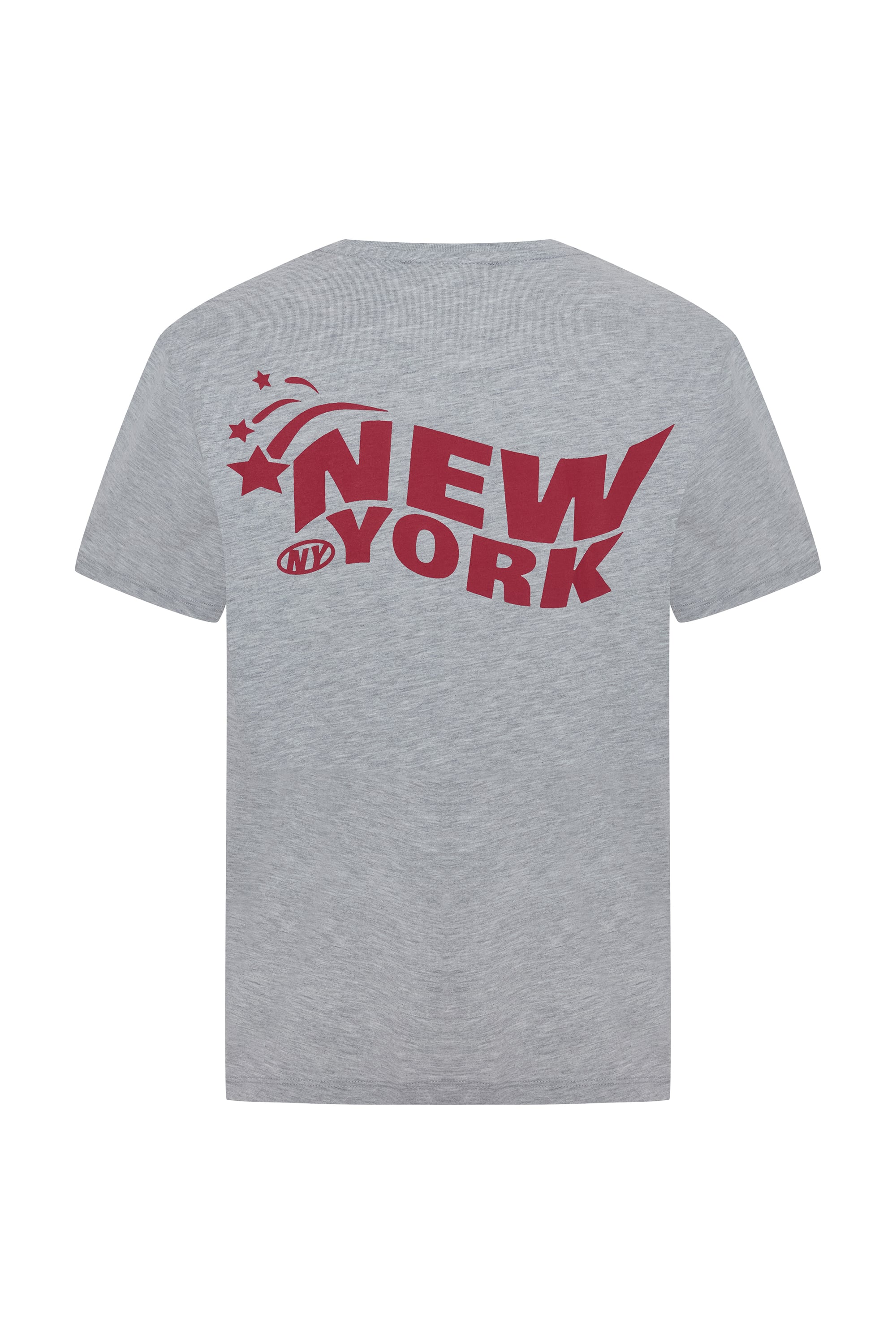 BASKILI BİSİKLET YAKA KISA KOLLU T-SHIRT