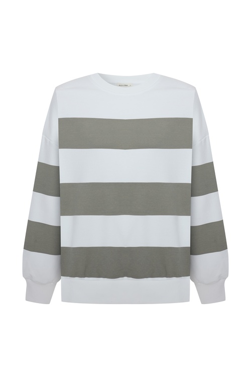  ÇİZGİLİ LOOSE FIT SWEATSHIRT