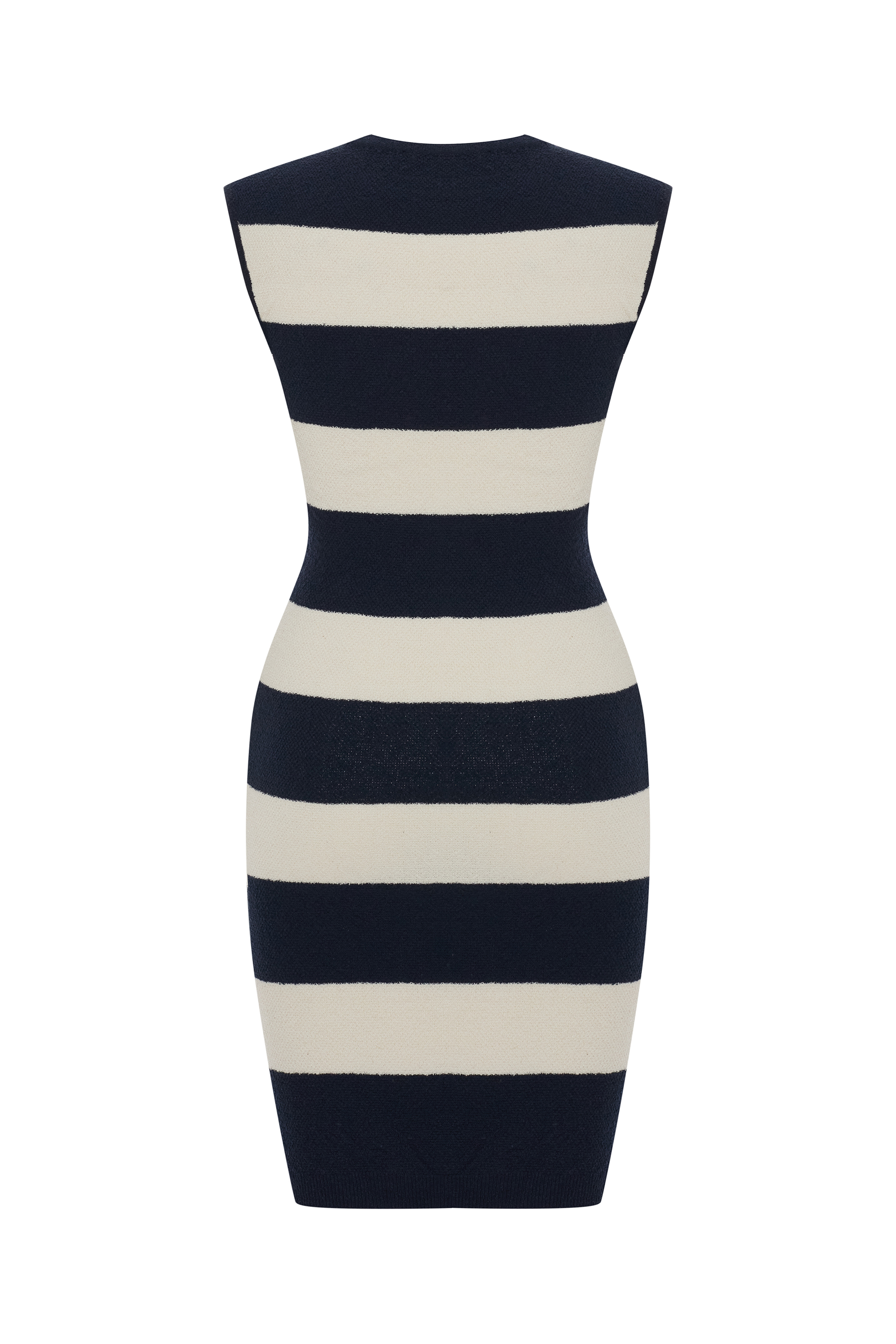 ÇİZGİLİ KOLSUZ TRİKO MİNİ ELBİSE