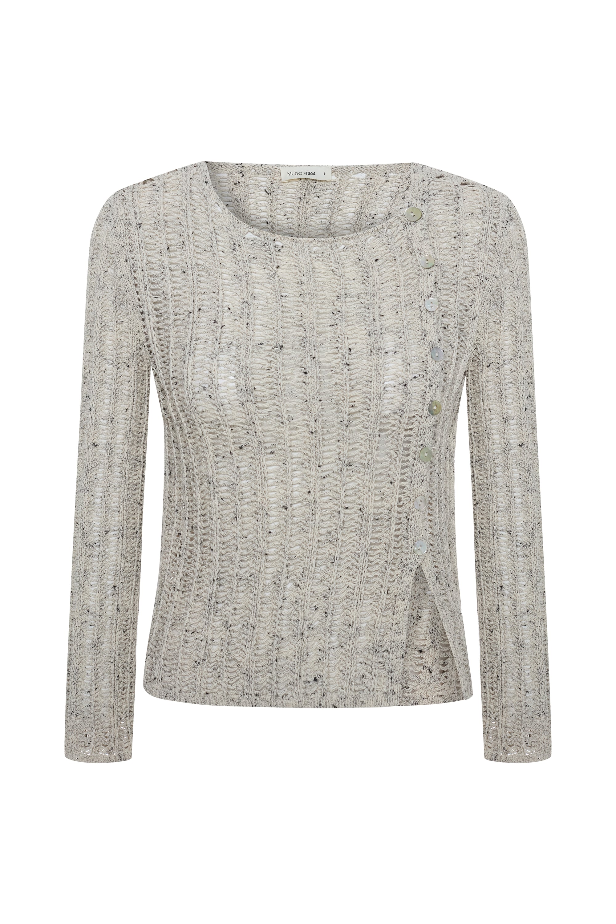 AJURLU DÜĞMELİ BİSİKLET YAKA KAZAK