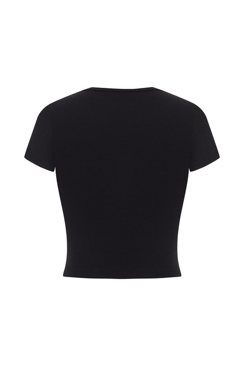  BİSİKLET YAKA CROP T-SHIRT