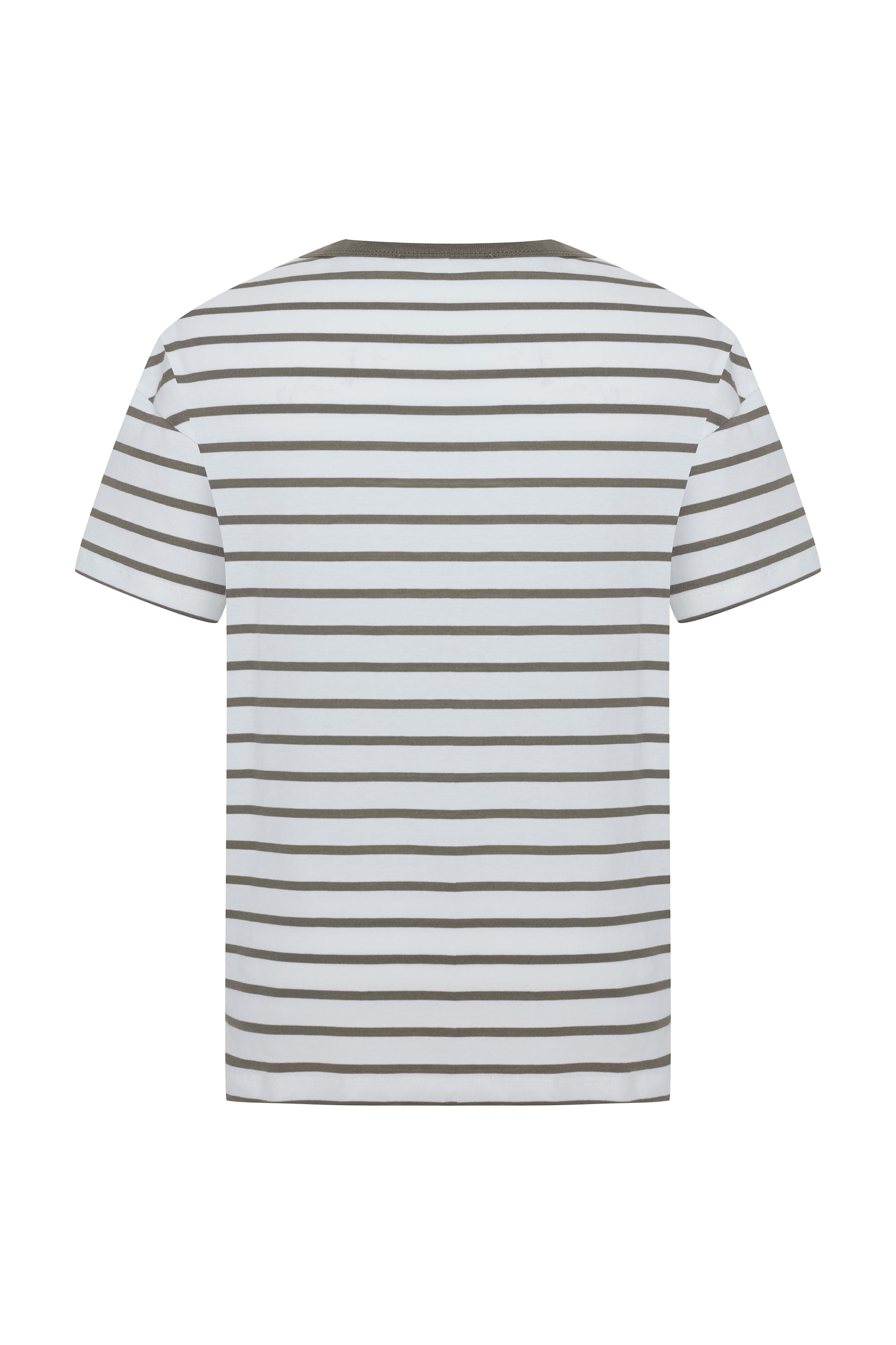 ÇİZGİLİ BİSİKLET YAKA KISA KOLLU T-SHIRT