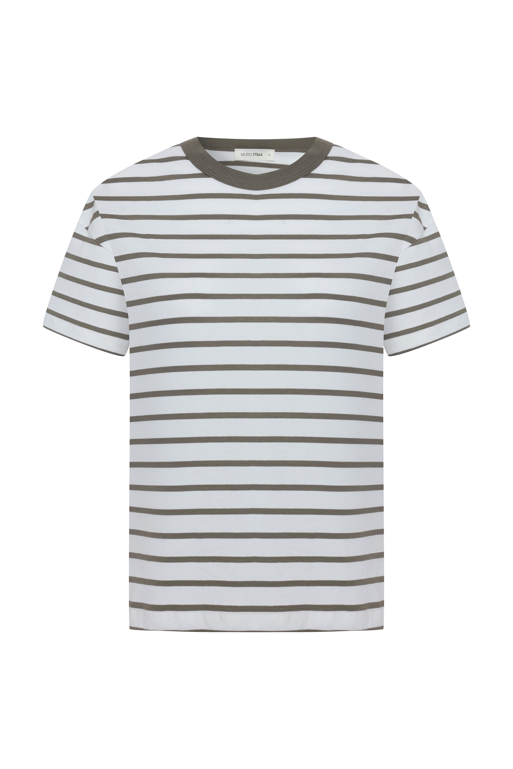 ÇİZGİLİ BİSİKLET YAKA KISA KOLLU T-SHIRT