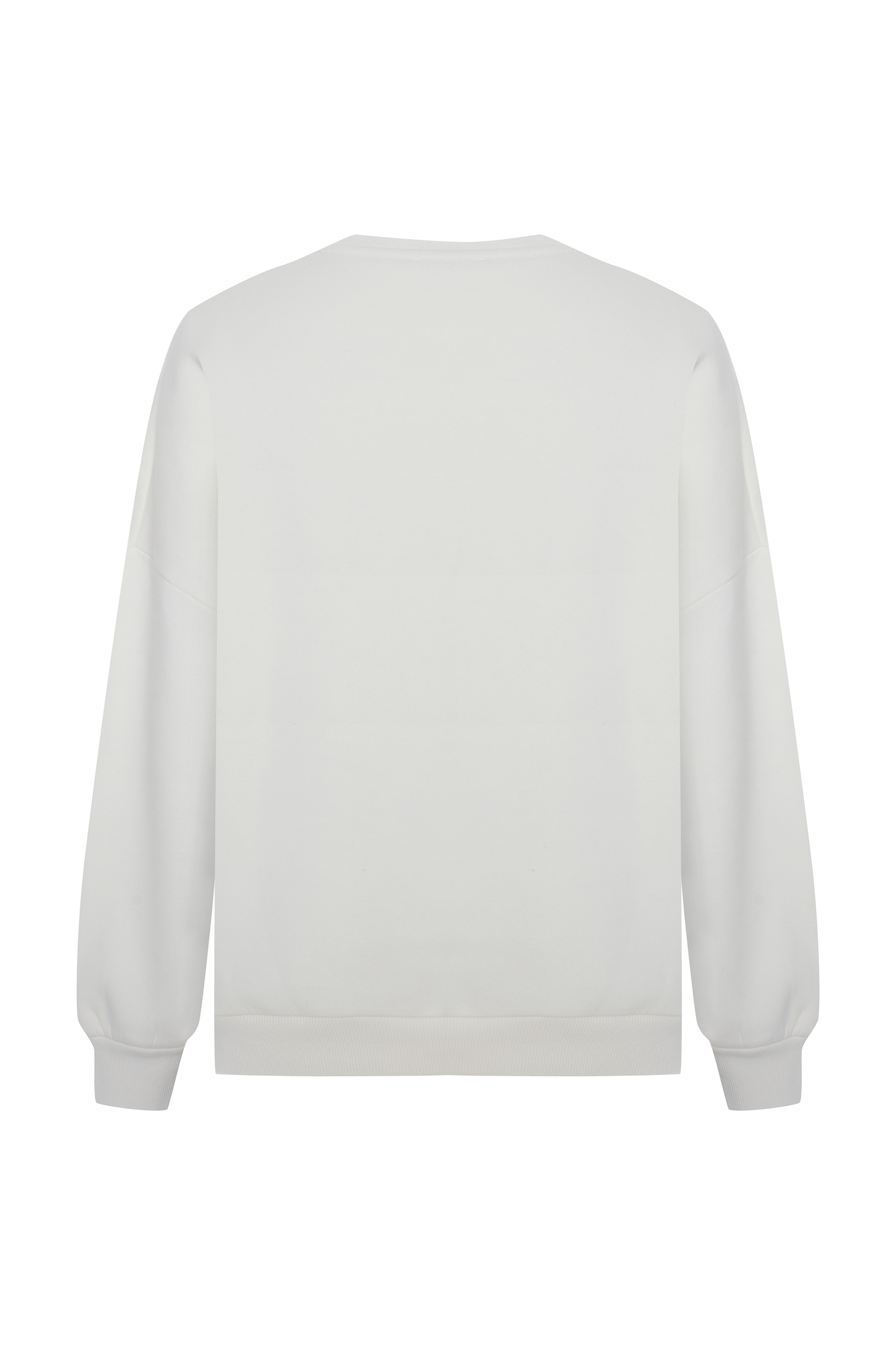 BASKILI BİSİKLET YAKA SWEATSHIRT