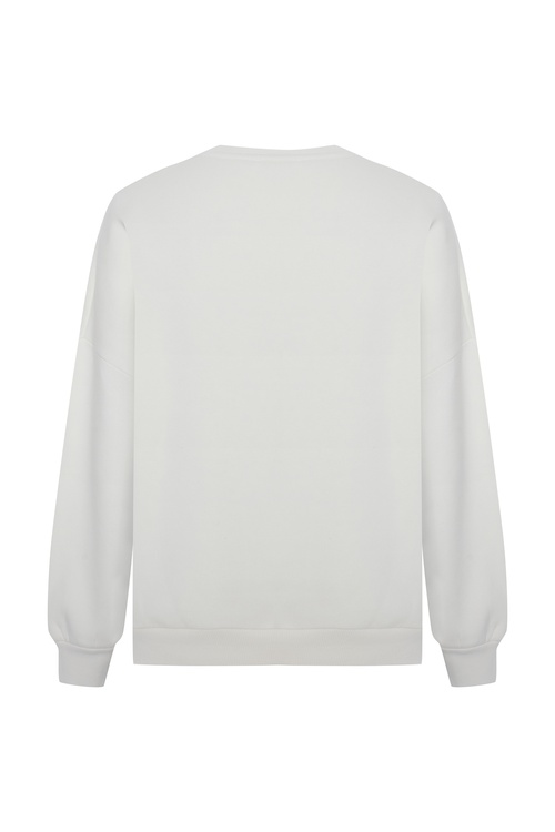  BASKILI BİSİKLET YAKA SWEATSHIRT