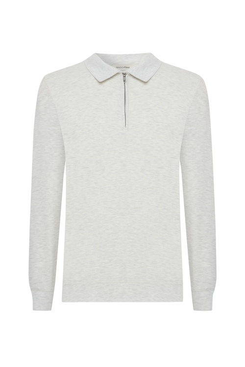  LOOSE FIT FERMUARLI DİK YAKA SWEATSHIRT