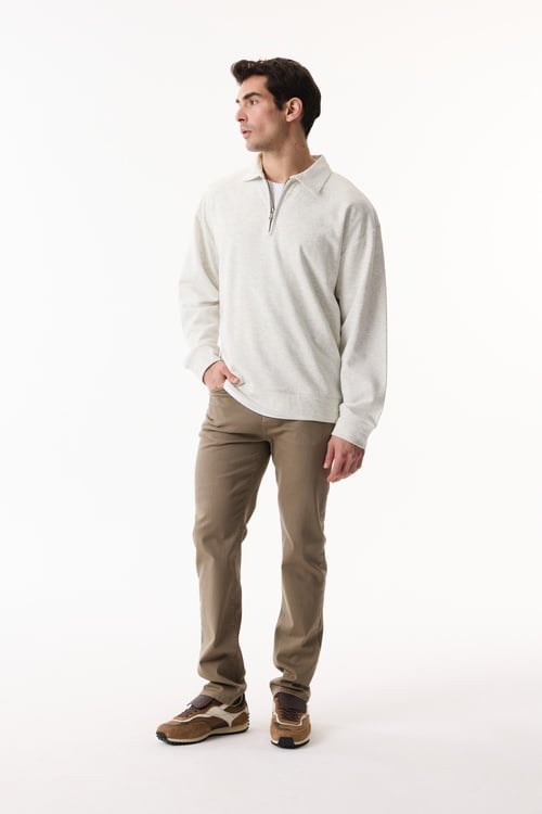  LOOSE FIT FERMUARLI DİK YAKA SWEATSHIRT