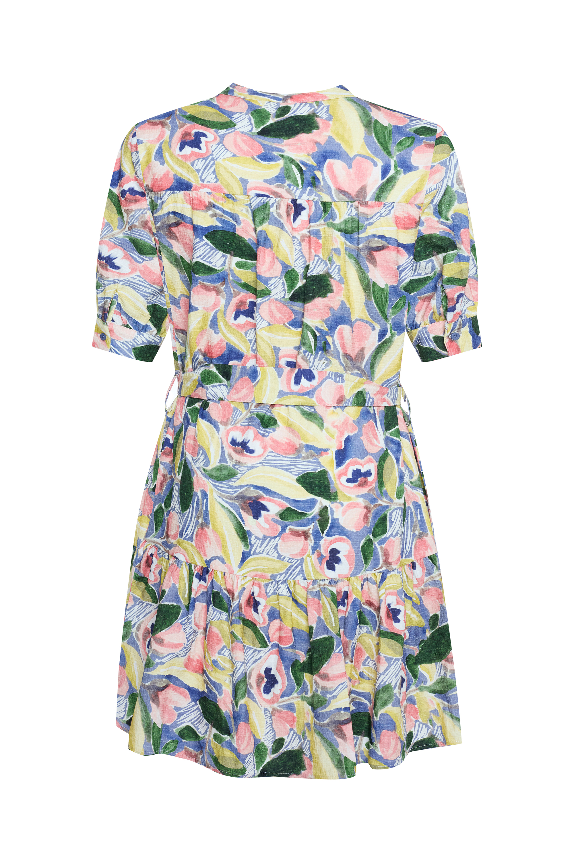 FLORAL BASKILI MİNİ KLOŞ ELBİSE