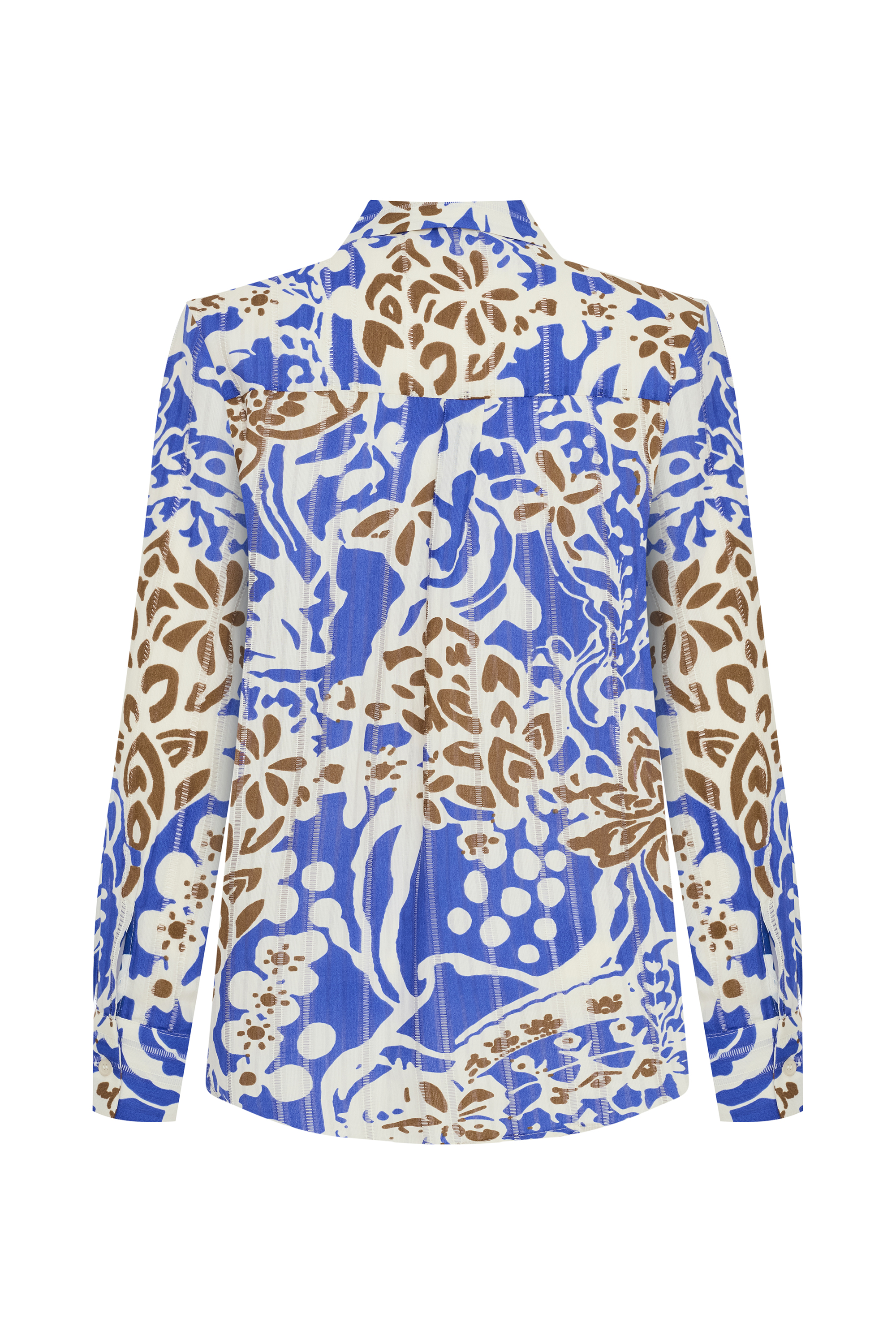 BASKILI UZUN KOLLU GÖMLEK