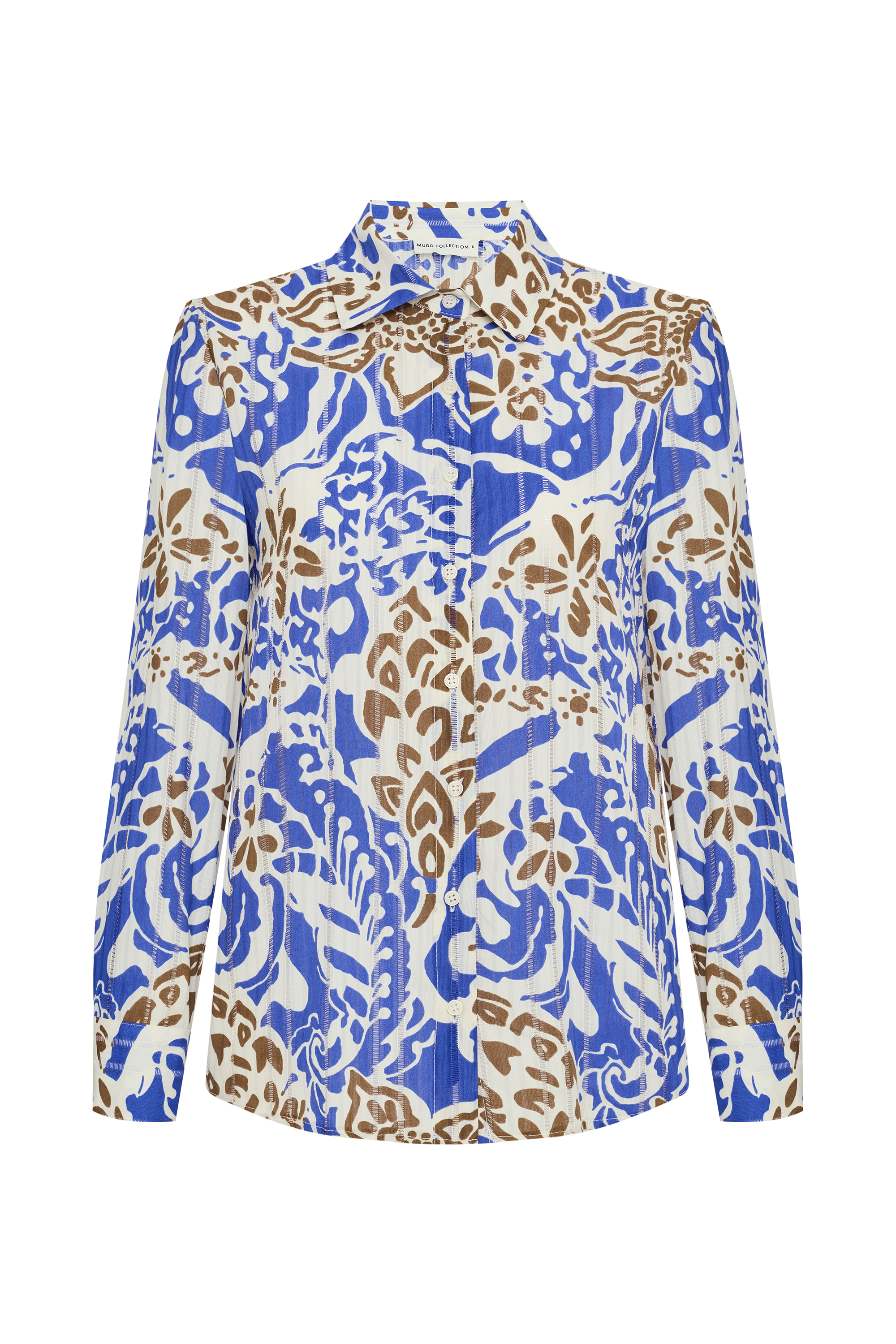 BASKILI UZUN KOLLU GÖMLEK