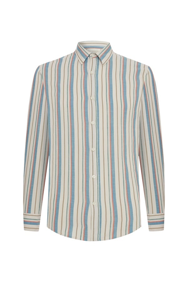 ÇİZGİLİ REGULAR FIT UZUN KOLLU GÖMLEK