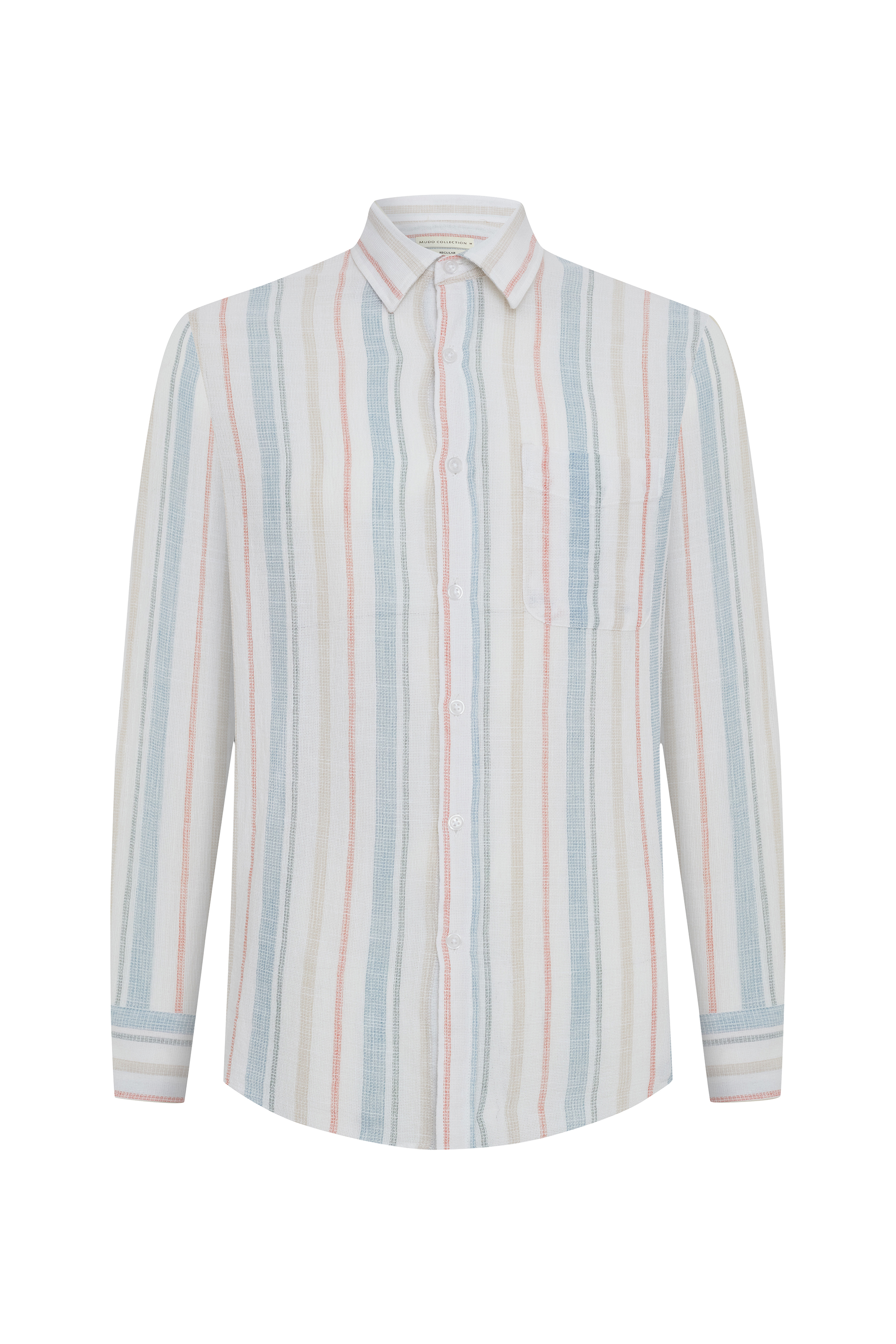 ÇİZGİLİ REGULAR FIT CEPLİ UZUN KOLLU GÖMLEK