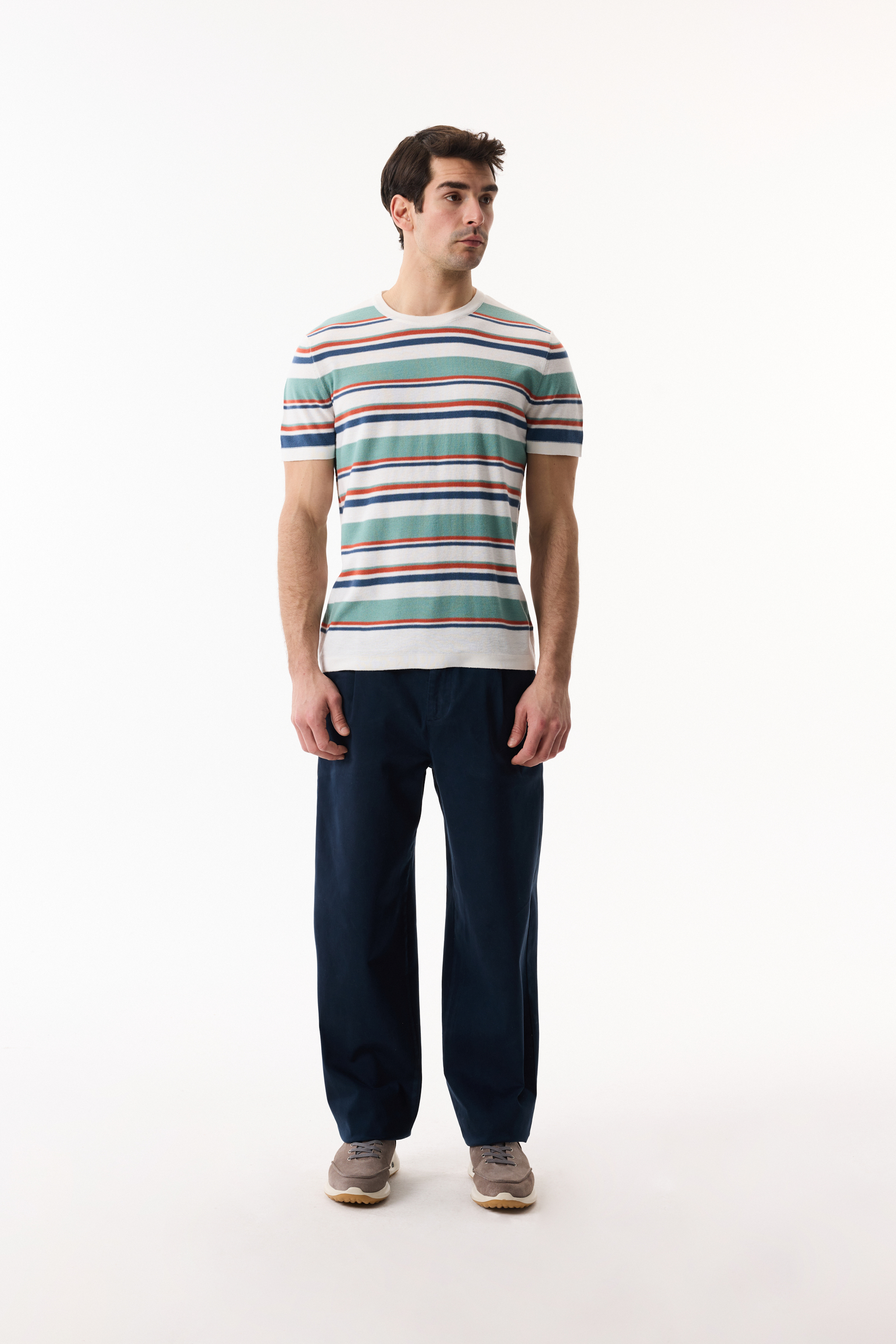 ÇİZGİLİ KISA KOLLU TRİKO KAZAK