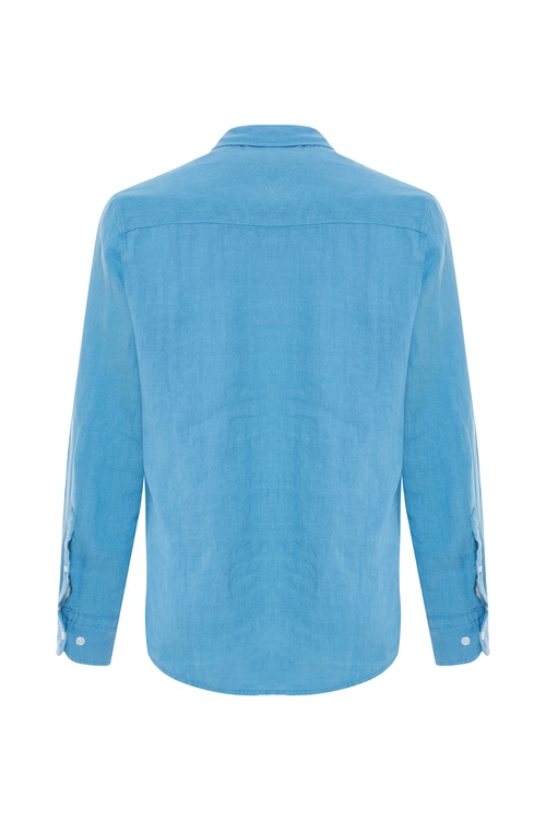  SLIM FIT UZUN KOLLU KETEN GÖMLEK