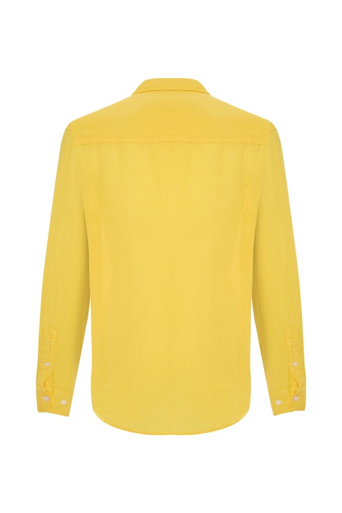  REGULAR FIT UZUN KOLLU KETEN GÖMLEK