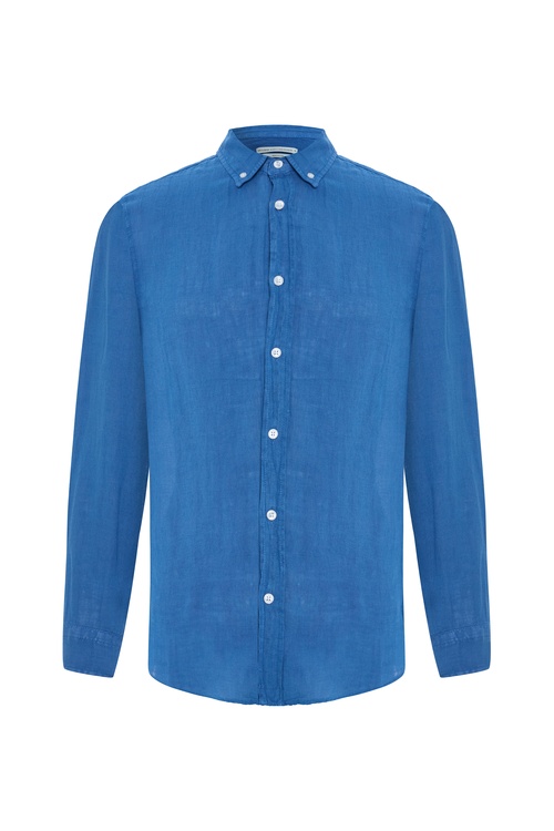  REGULAR FIT UZUN KOLLU KETEN GÖMLEK