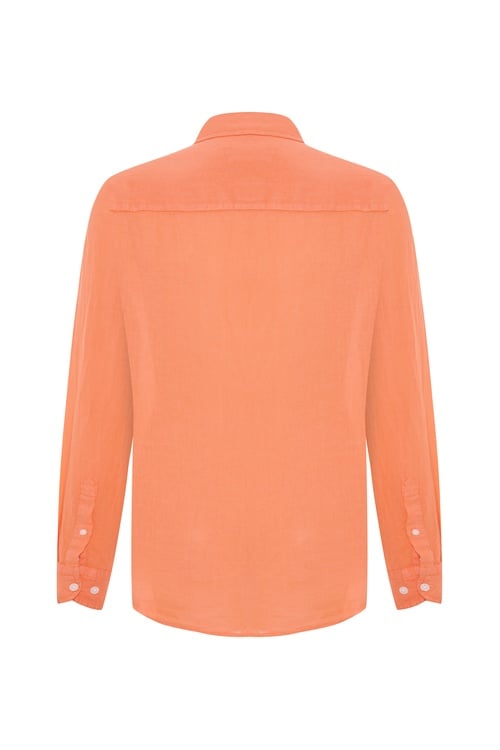  REGULAR FIT UZUN KOLLU KETEN GÖMLEK