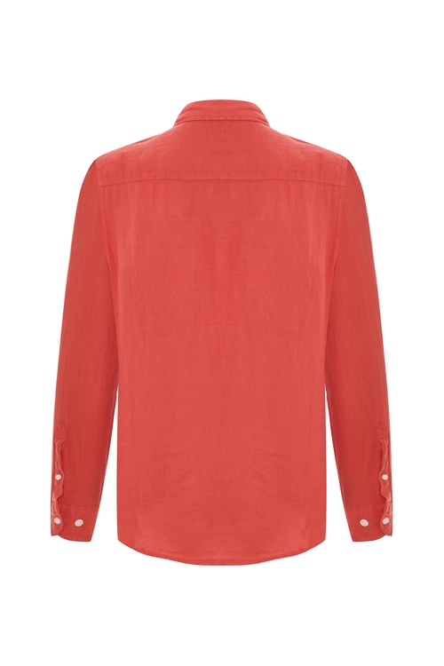  REGULAR FIT UZUN KOLLU KETEN GÖMLEK