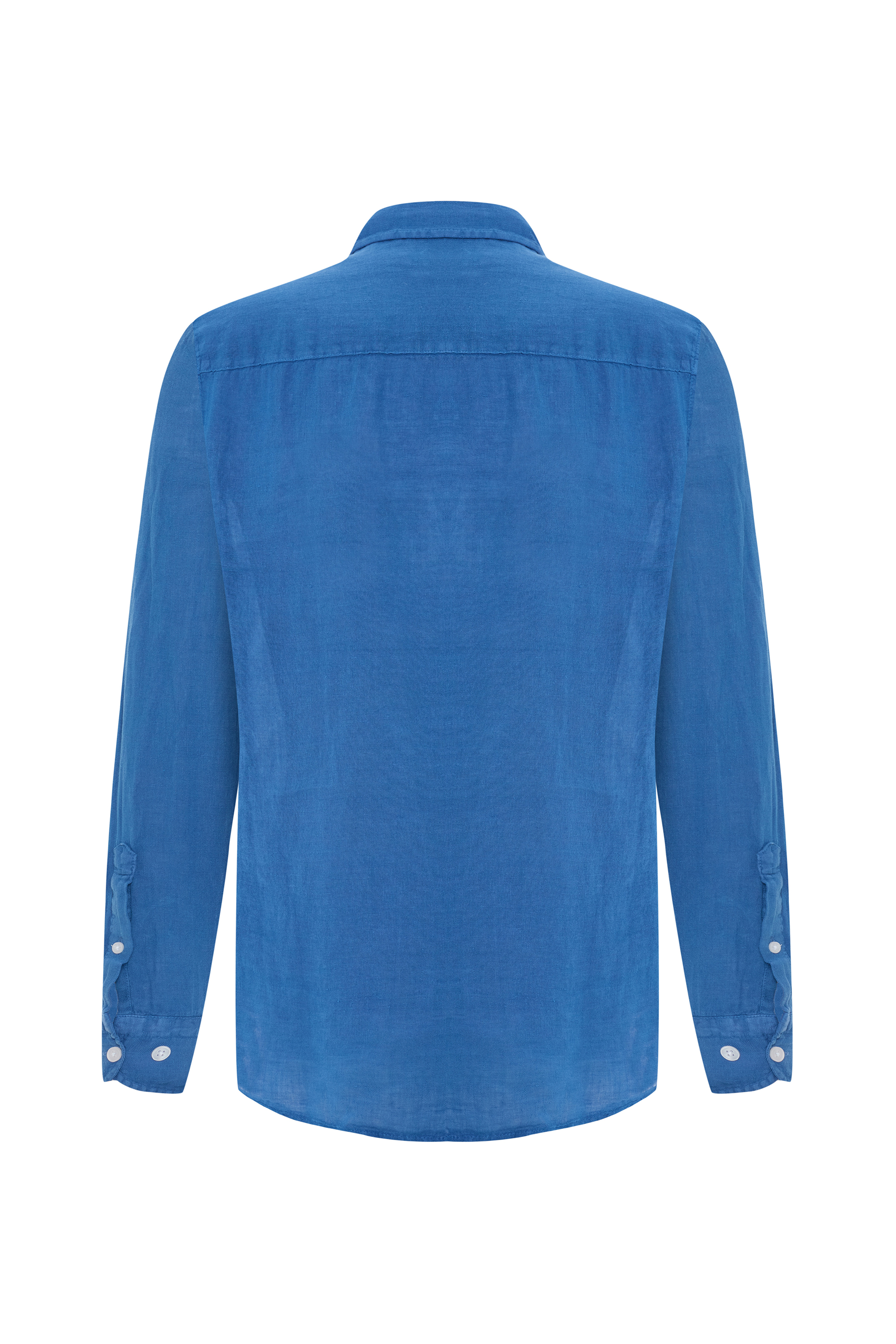 REGULAR FIT UZUN KOLLU KETEN GÖMLEK