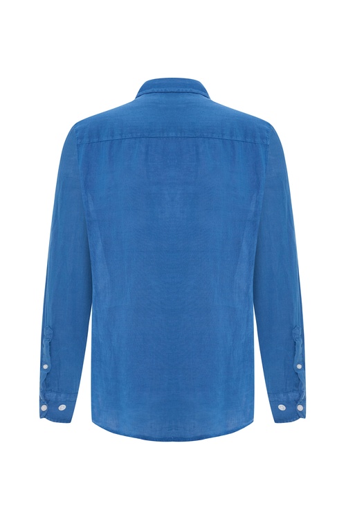  REGULAR FIT UZUN KOLLU KETEN GÖMLEK