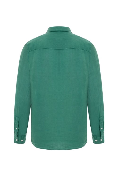  REGULAR FIT UZUN KOLLU KETEN GÖMLEK