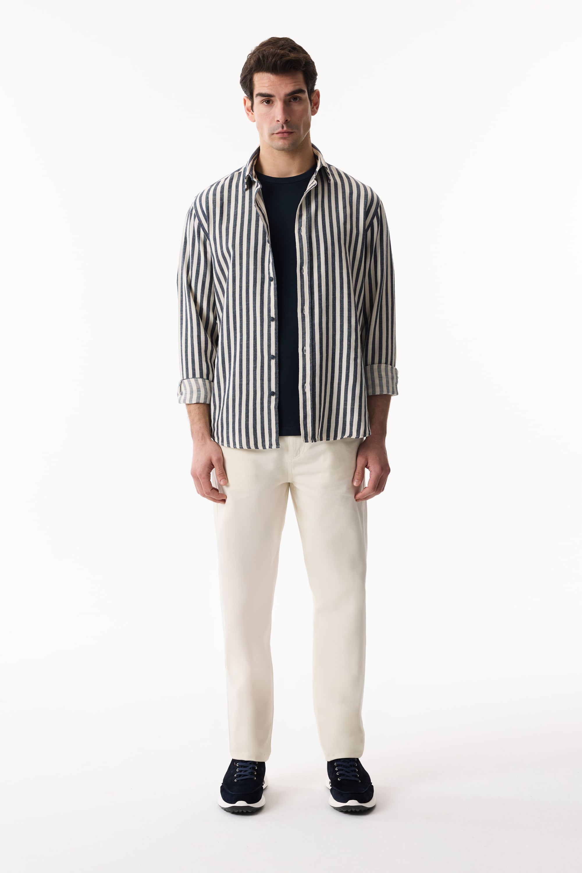 REGULAR FIT ÇİZGİLİ UZUN KOLLU GÖMLEK