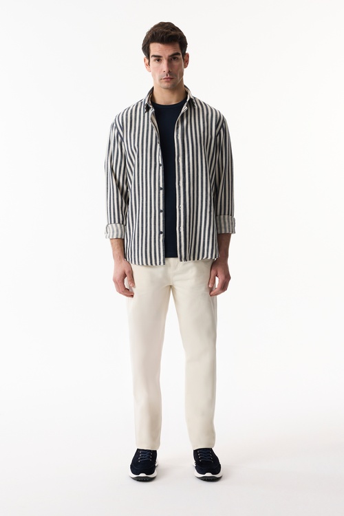  REGULAR FIT ÇİZGİLİ UZUN KOLLU GÖMLEK