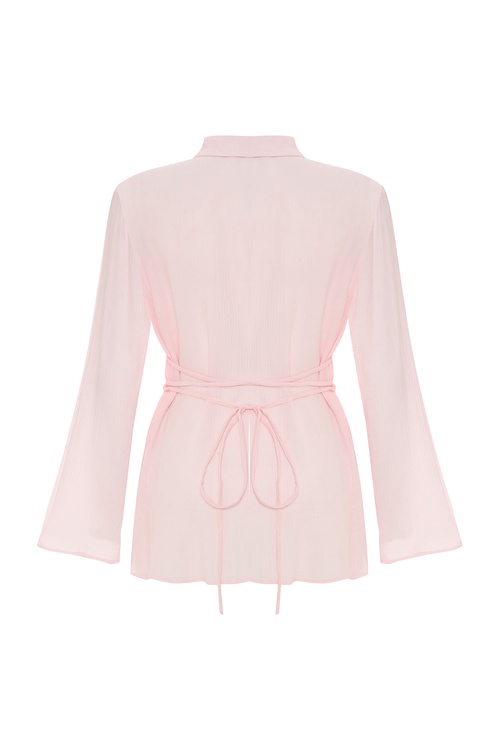  BAĞLAMA DETAYLI UZUN KOLLU GÖMLEK