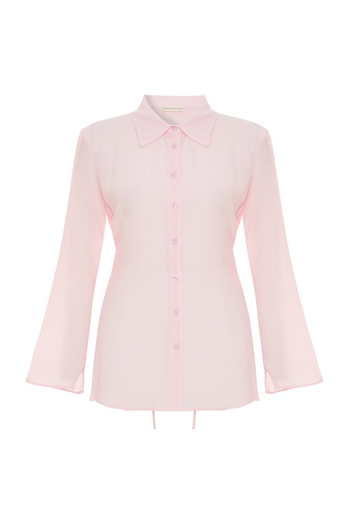  BAĞLAMA DETAYLI UZUN KOLLU GÖMLEK