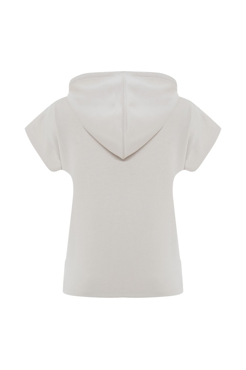  LOOSE FIT KAPÜŞONLU KISA KOLLU SWEATSHIRT