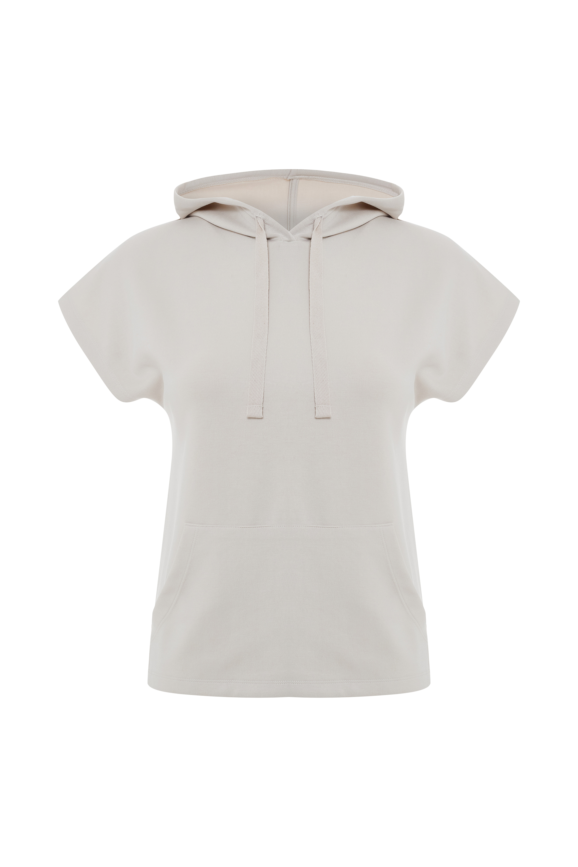 LOOSE FIT KAPÜŞONLU KISA KOLLU SWEATSHIRT