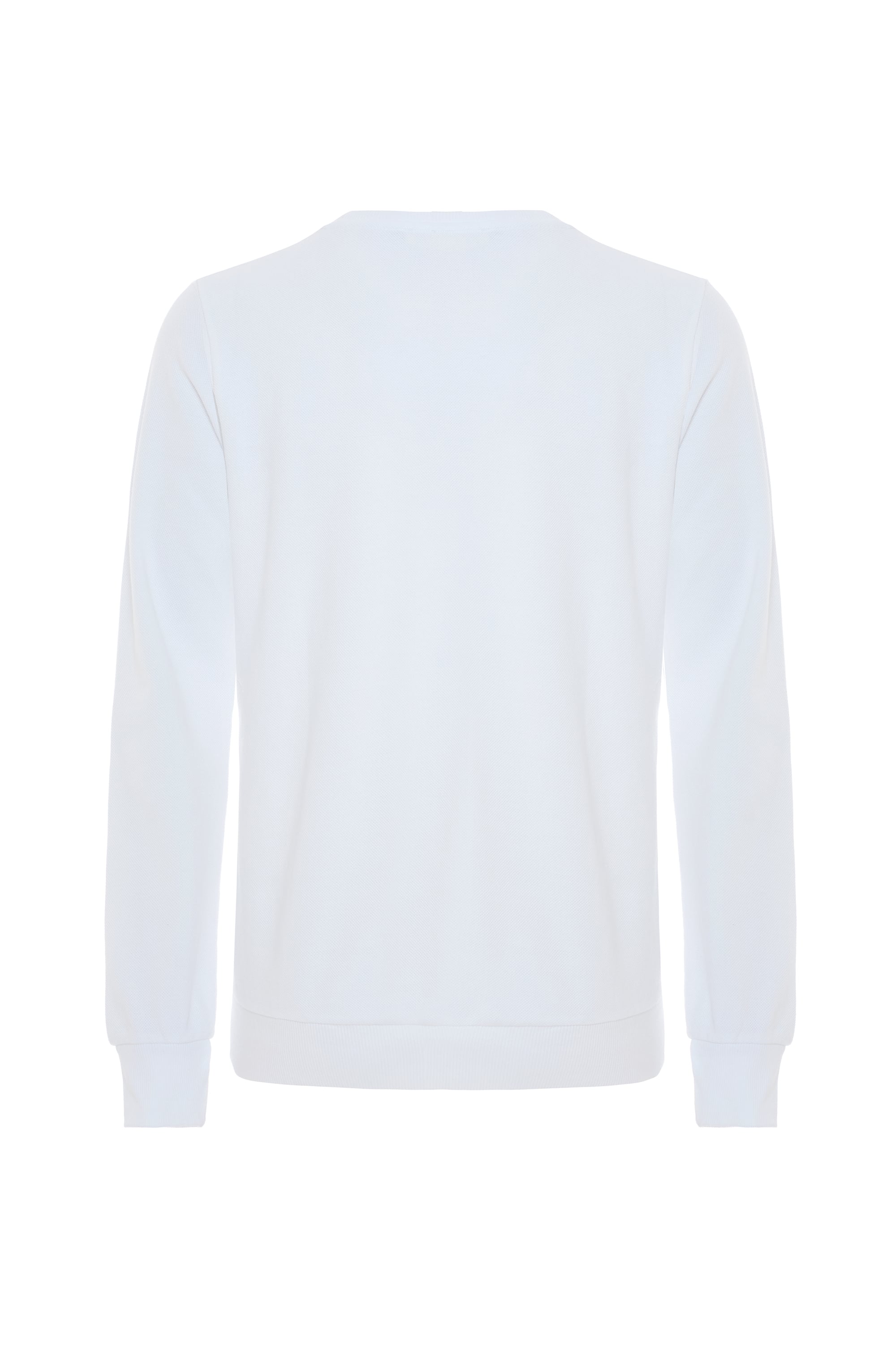 BİSİKLET YAKA ÇAPA NAKIŞLI SWEATSHIRT