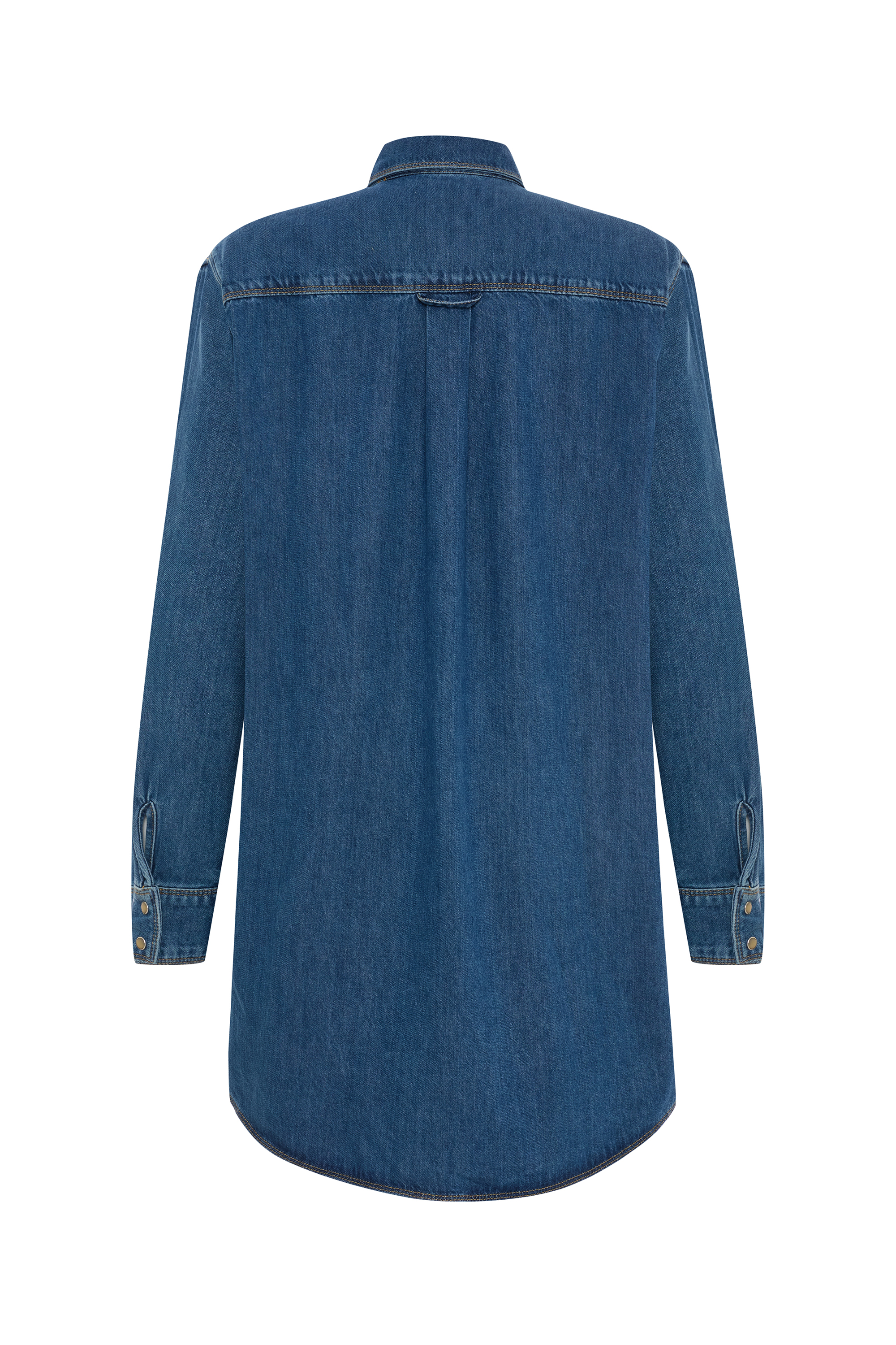 UZUN KOLLU MİNİ GÖMLEK ELBİSE