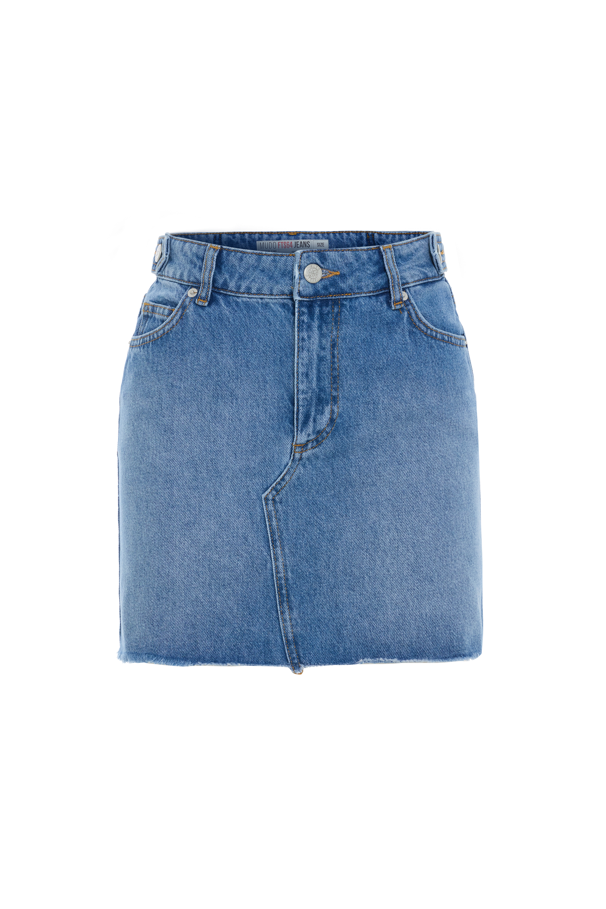 DİKİŞ DETAYLI MİNİ JEAN ETEK