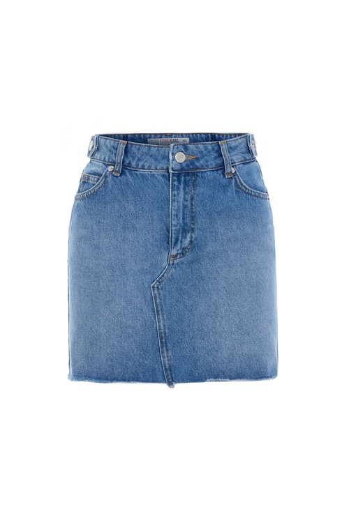  DİKİŞ DETAYLI MİNİ JEAN ETEK