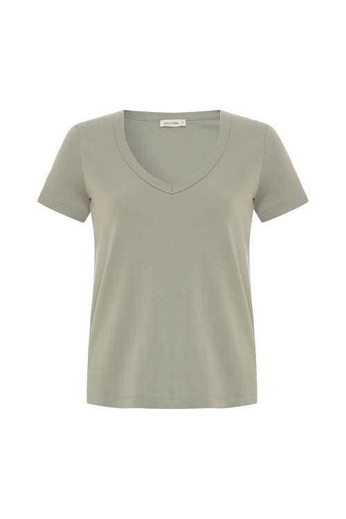  V YAKA KISA KOLLU T-SHIRT