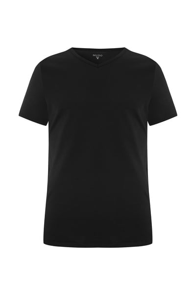 Mudo V Yaka Kisa Kollu T-Shirt