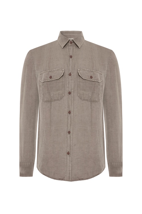  REGULAR FIT ÇİFT CEPLİ UZUN KOLLU GÖMLEK