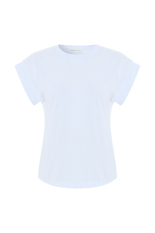  BİSİKLET YAKA DÜŞÜK KOL T-SHIRT