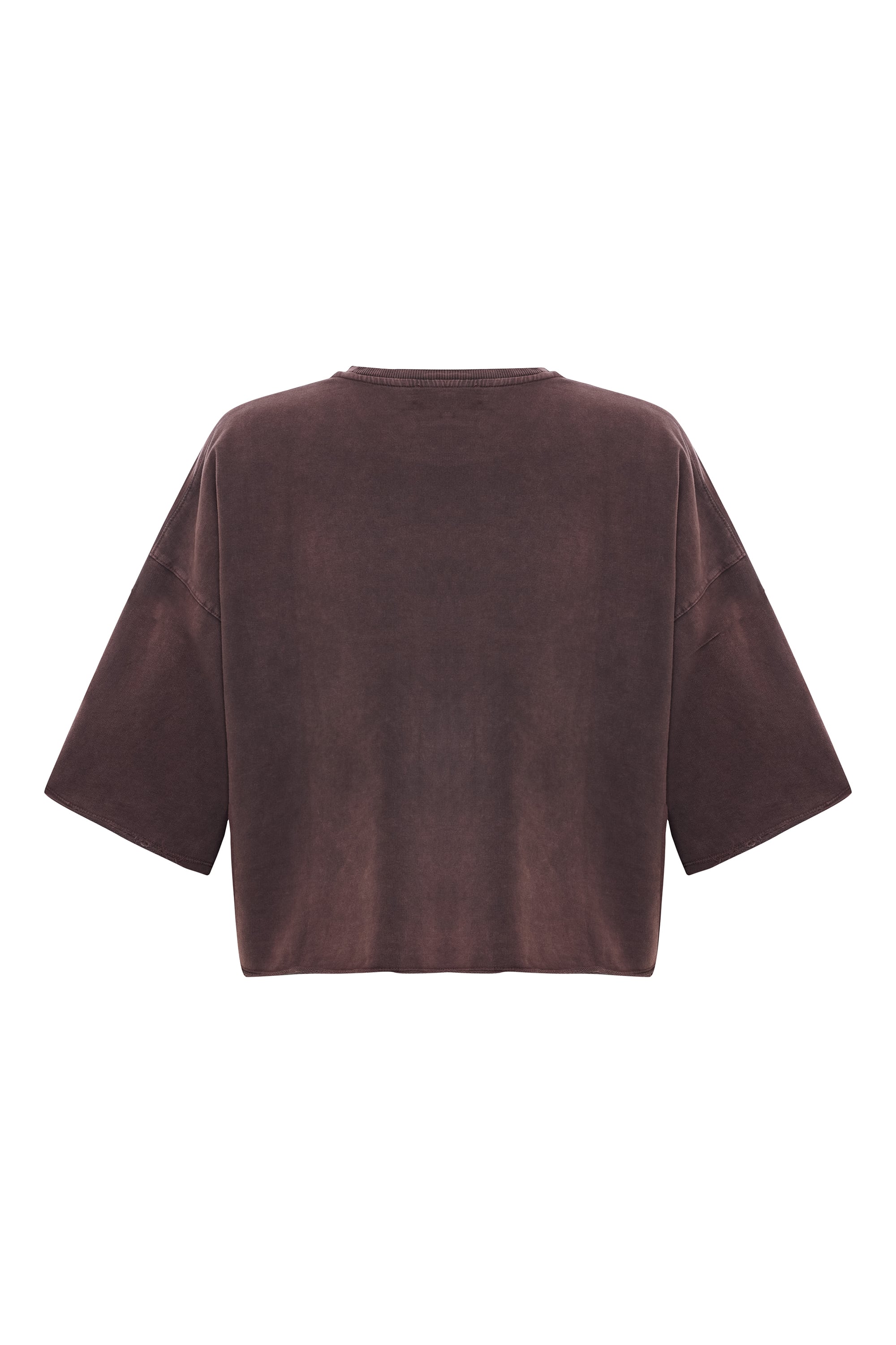 BİSİKLET YAKA CROP T-SHIRT