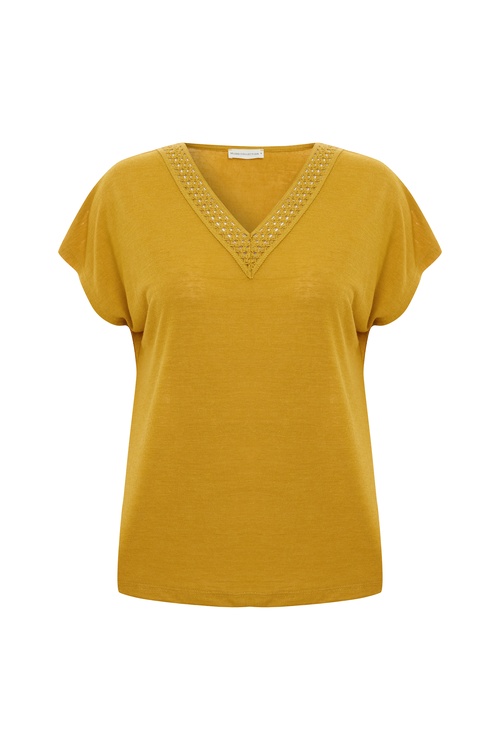  DETAYLI V YAKA T-SHIRT