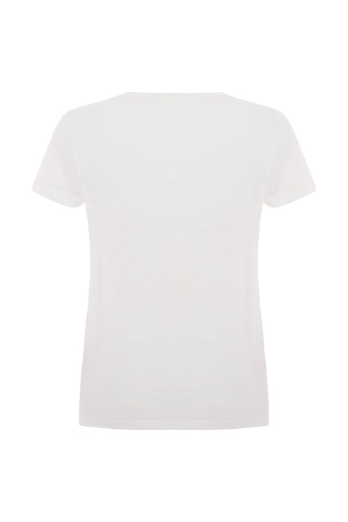  NAKIŞLI V YAKA T-SHIRT