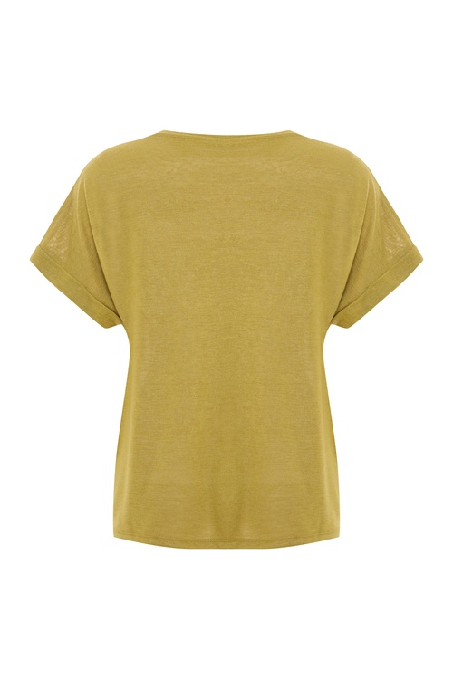  V YAKA DÜŞÜK KOL T-SHIRT