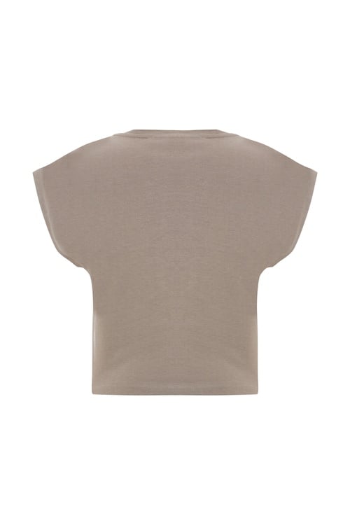  BİSİKLET YAKA CROP T-SHIRT