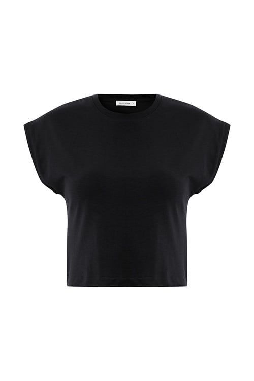  BİSİKLET YAKA CROP T-SHIRT