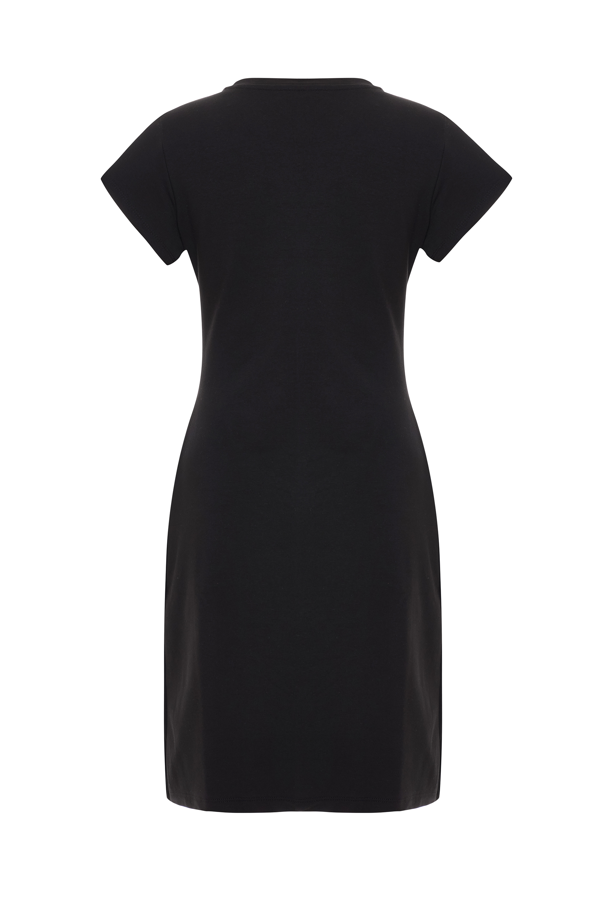 BAĞLAMA DETAYLI KISA KOLLU MİNİ ELBİSE