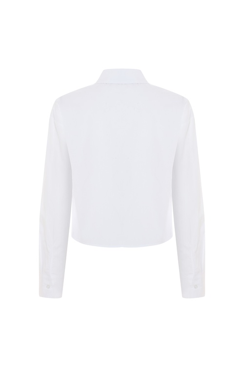  UZUN KOLLU GÖMLEK GÖRÜNÜMLÜ BAĞLAMALI BLUZ